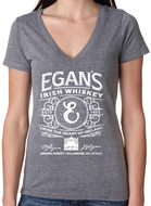 Ladies' Egan's V-neck T-shirt - Heather Grey